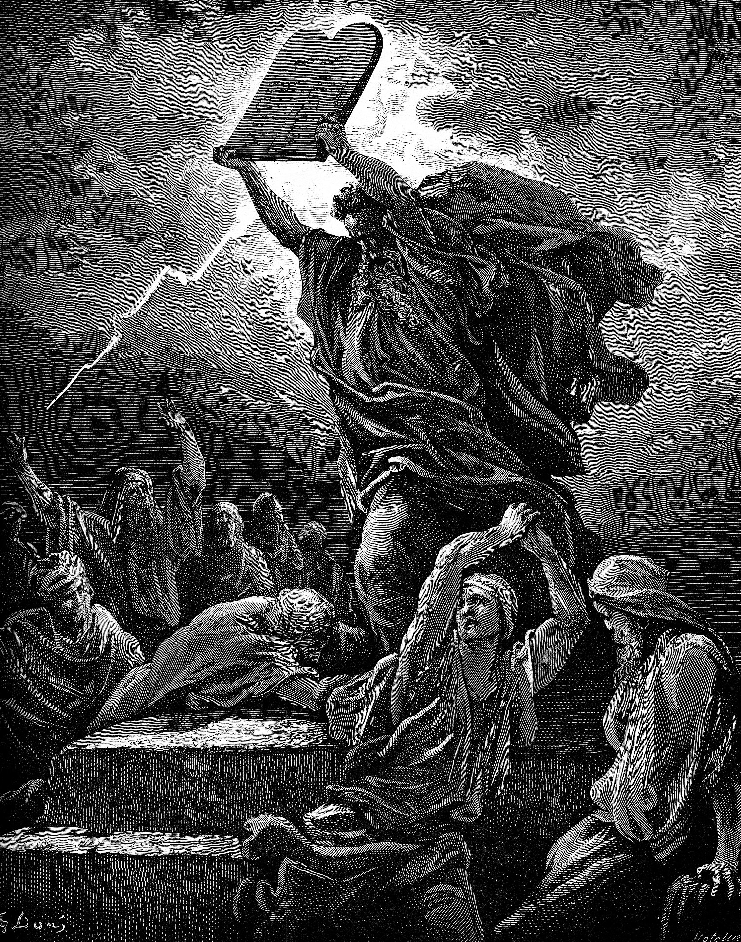 Moses and the Ten Commandments (art by Gustave Dore)